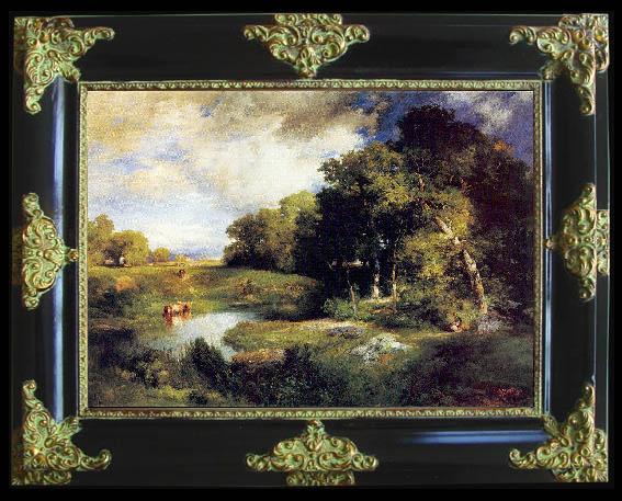 framed  Moran, Thomas A Pastoral Landscape, Ta119